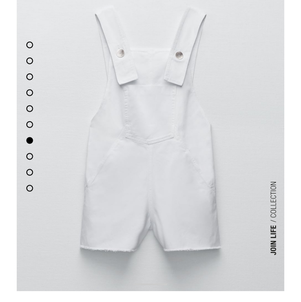 NWT ZARA WHITE SERGED  OVEREALLS  SIZE M